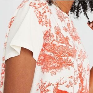 Clare V Classic Tee, St. Calais Bright Poppy, Size S